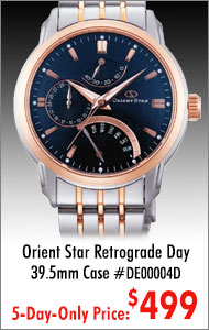 Orient Star Retrograde Blue Dial Watch