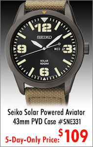 Seiko Solar Power Aviator Watch